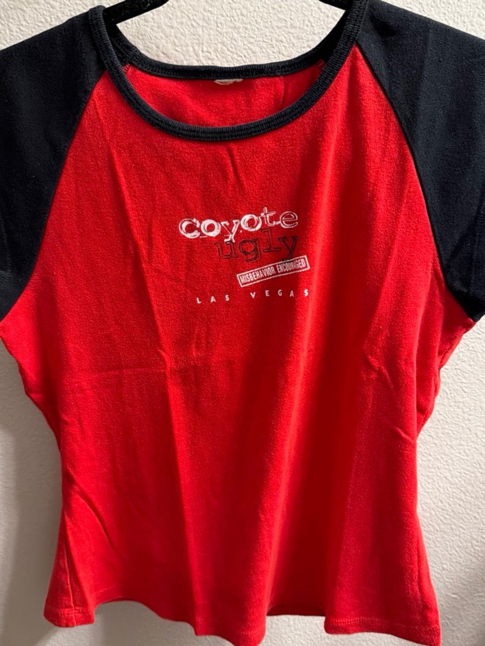 Vintage Y2K Coyote Ugly Las Vegas Red & Black Baby Tee